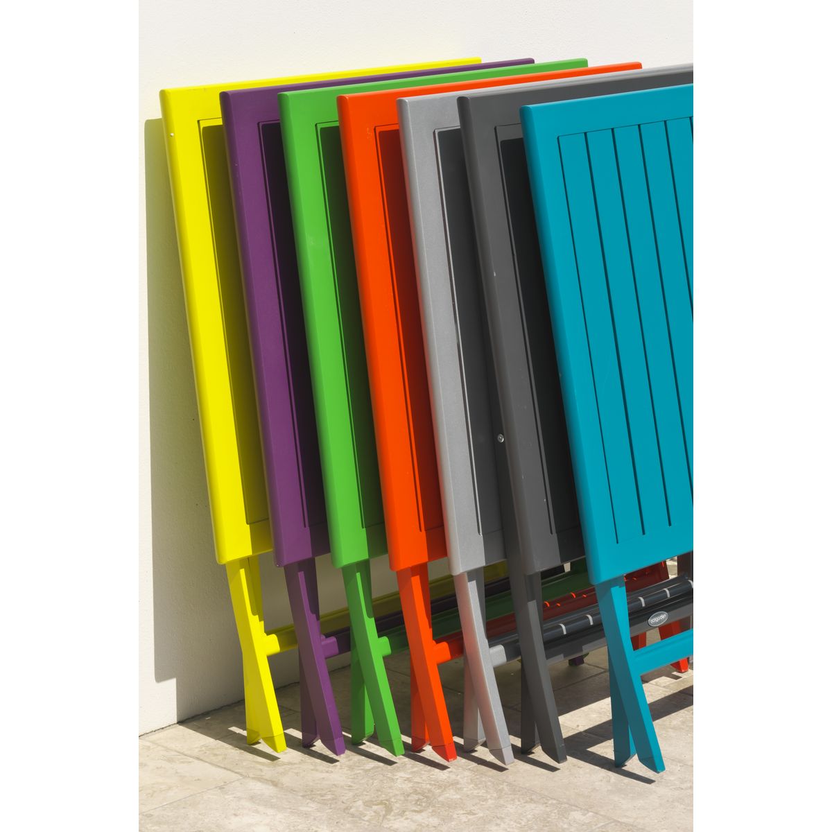 DCB GARDEN Table de jardin pliante 70x70cm aluminium gris métal MARIUS