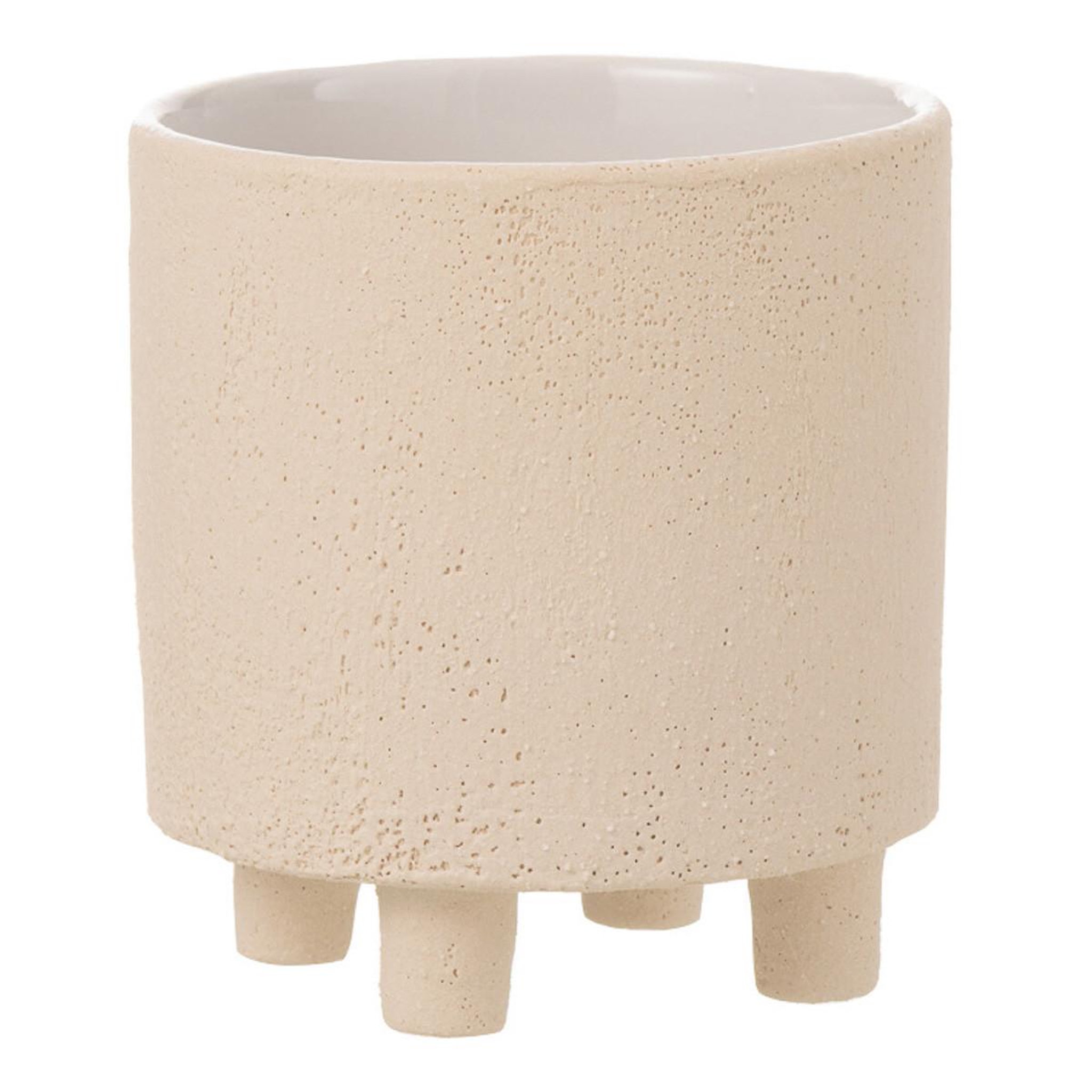 J-LINE Cache-Pot Déco en Céramique  Sable  16cm Beige