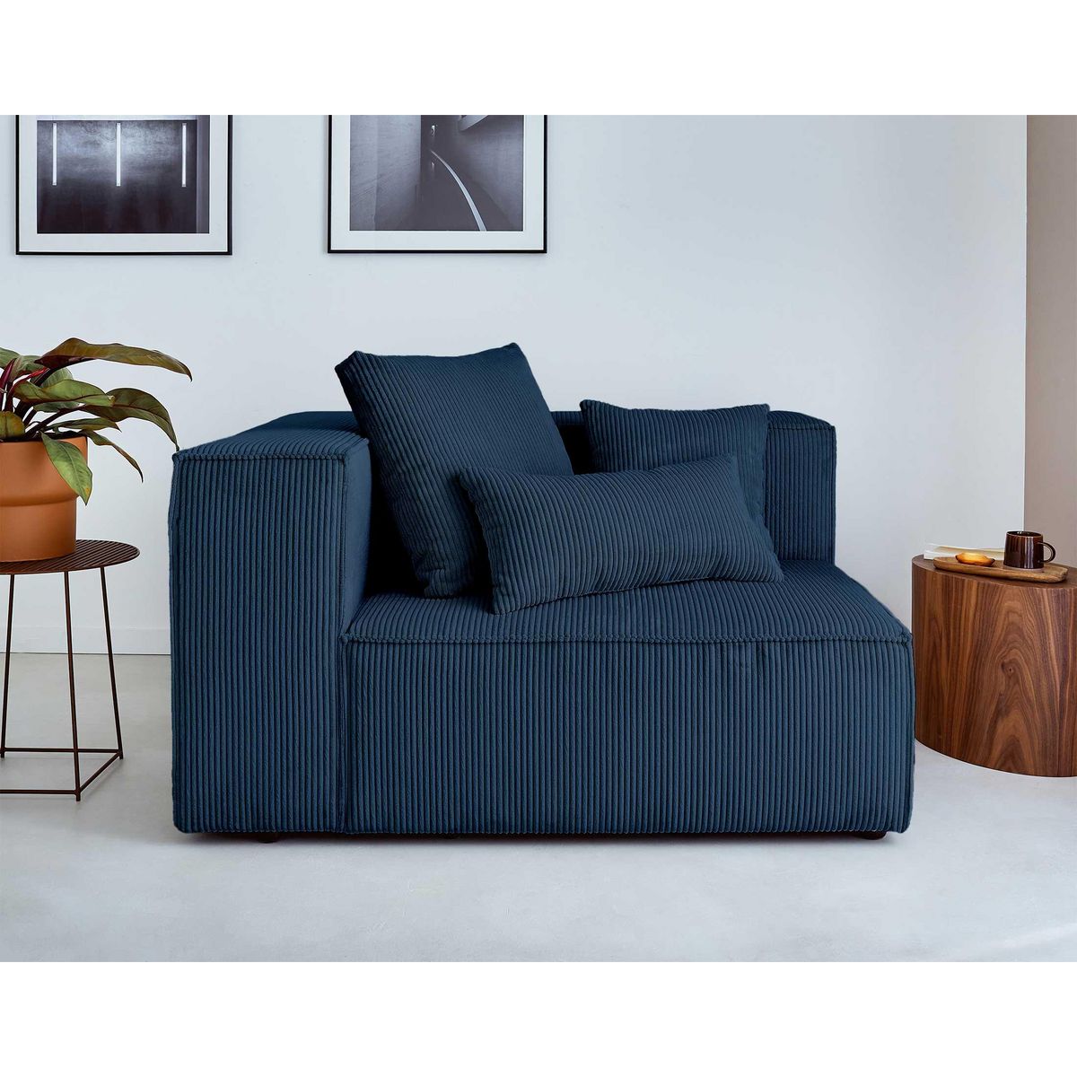 LISA DESIGN Colombine - module d'assise gauche - en velours côtelé