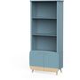 Voir la diapositive 2 : Bibliothèque bébé enfant 3 niches 2 portes bleu LINIA