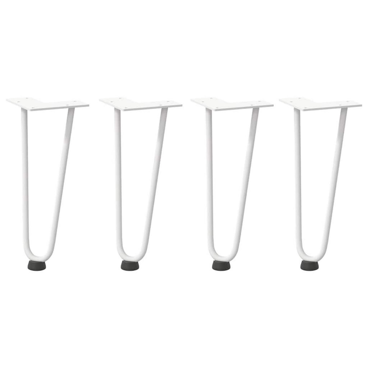 VIDAXL Pieds de table en forme d'epingle a cheveux 4 pcs blanc 30 cm