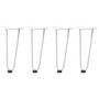 Voir la diapositive 2 : VIDAXL Pieds de table en forme d'epingle a cheveux 4 pcs blanc 30 cm