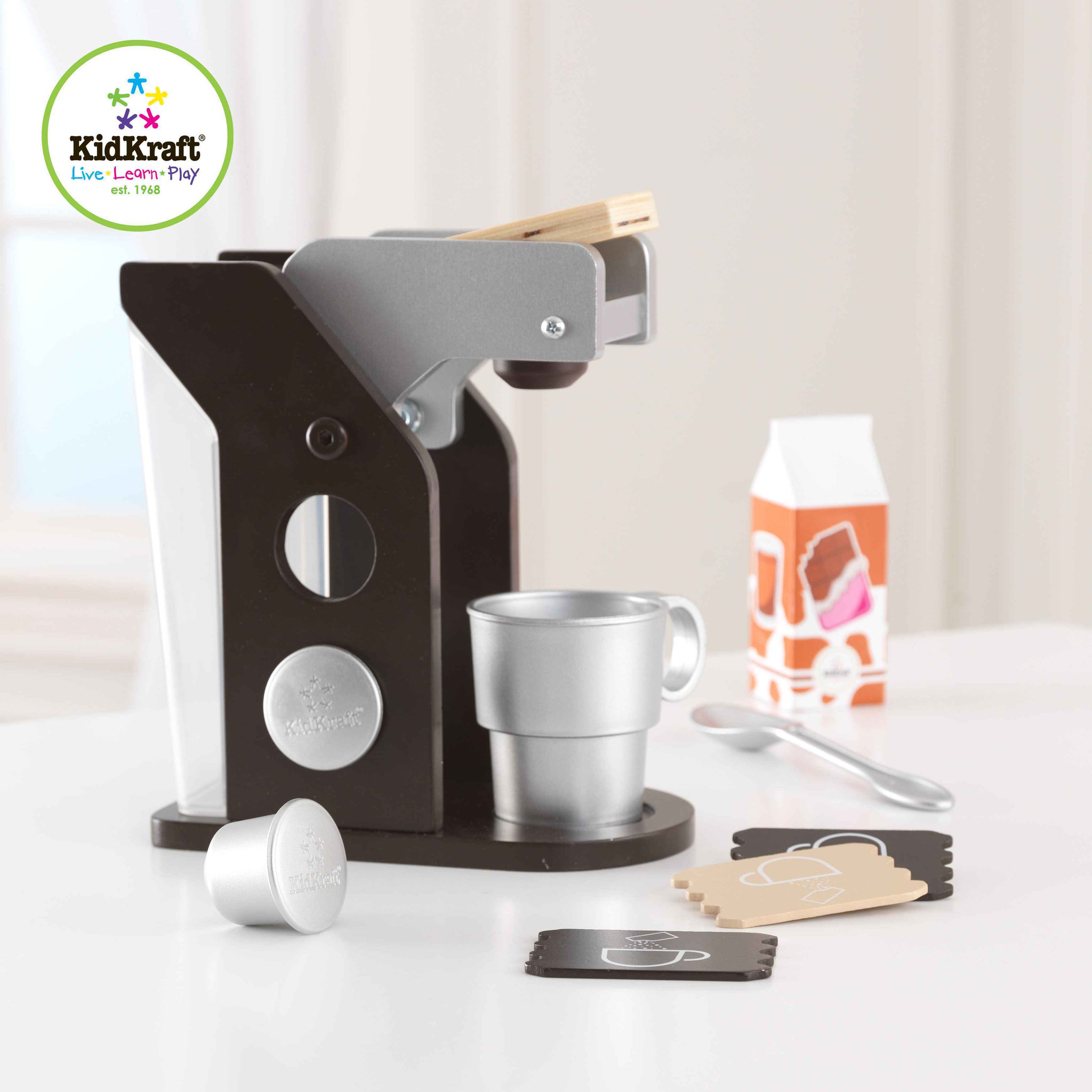 Voir la diapositive 2 : Kidkraft Set machine à café espresso en bois