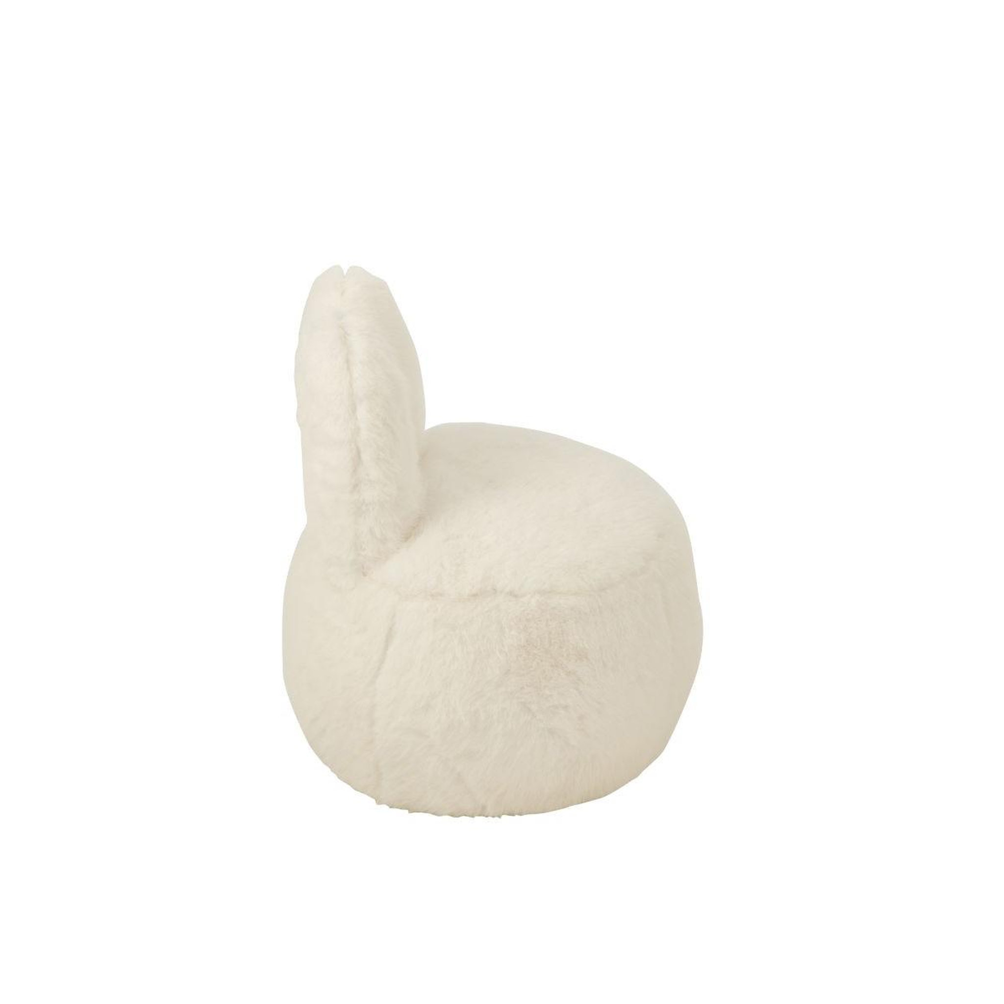 Voir la diapositive 3 : J-LINE Pouf imitation fourrure  bun  58cm blanc