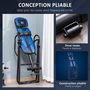 Voir la diapositive 4 : HOMCOM Table d'inversion pliable réglable antidérapante charge max. 110 Kg acier synthétique bleu noir