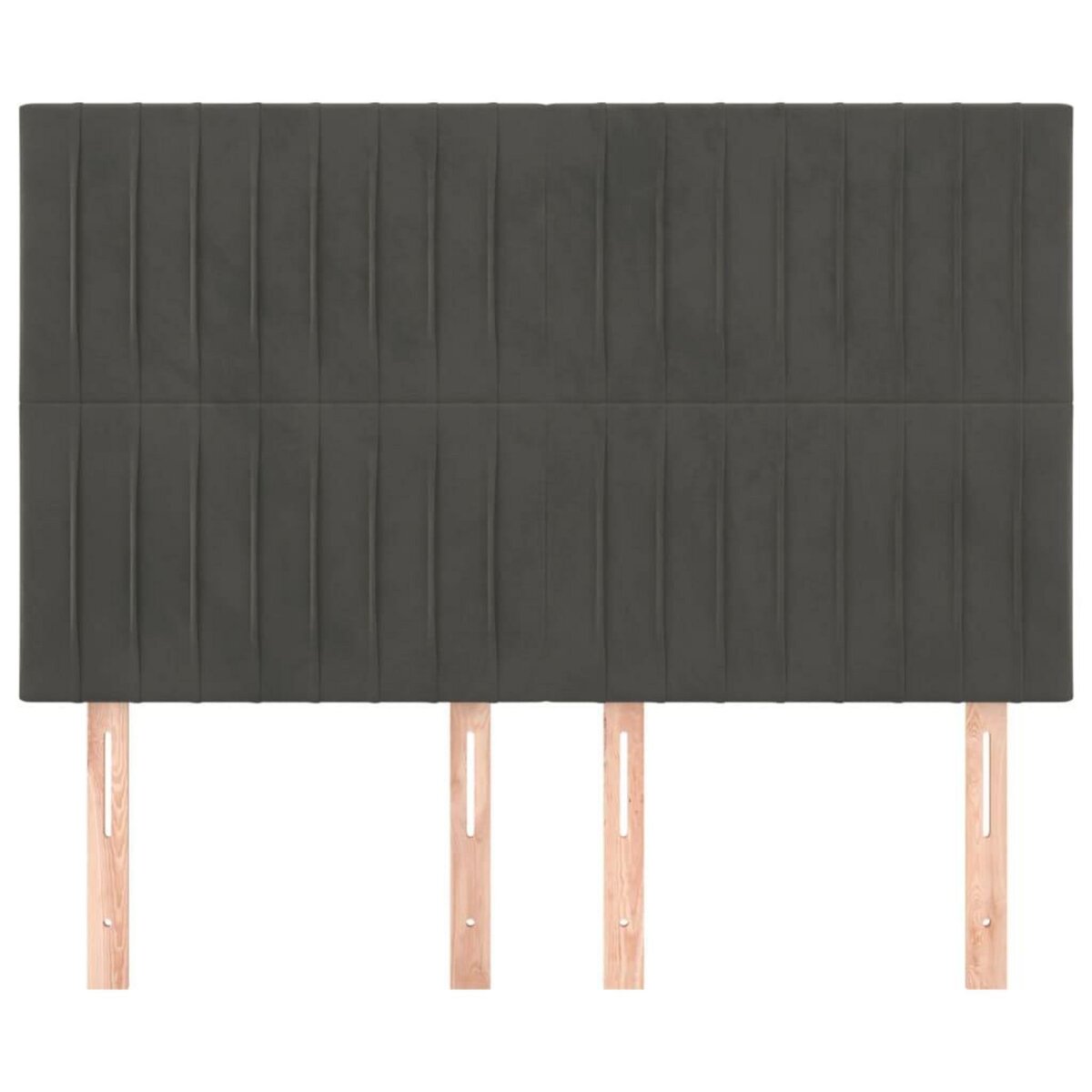VIDAXL Tetes de lit 4 pcs Gris fonce 72x5x78/88 cm Velours