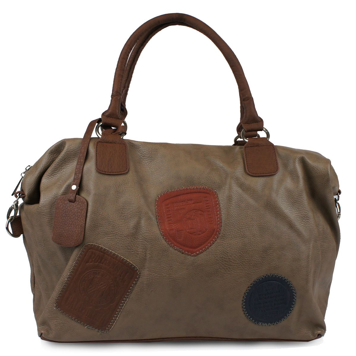 Sac shopping Ecusson Taupe