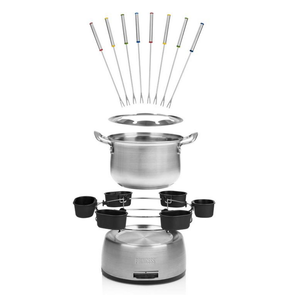 PRINCESS Kit appareil à fondue 8 fourchettes inox - 172680-01-001
