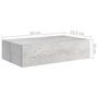 Voir la diapositive 6 : VIDAXL Etageres a tiroir murales 2 pcs Gris beton 40x23,5x10 cm MDF