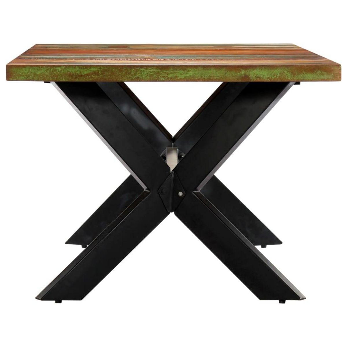 VIDAXL Table a manger 200x100x75 cm Bois de recuperation solide