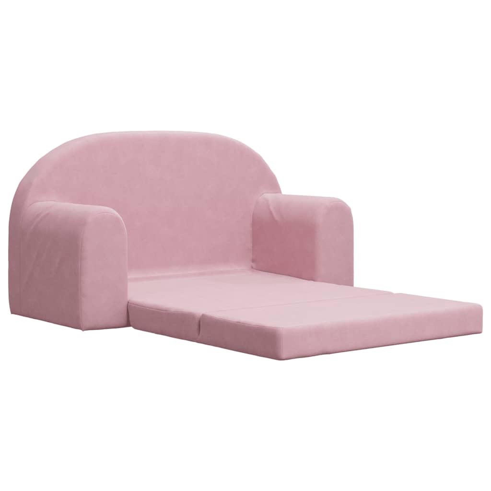 Voir la diapositive 4 : VIDAXL Canape-lit pour enfants 2 places rose peluche douce