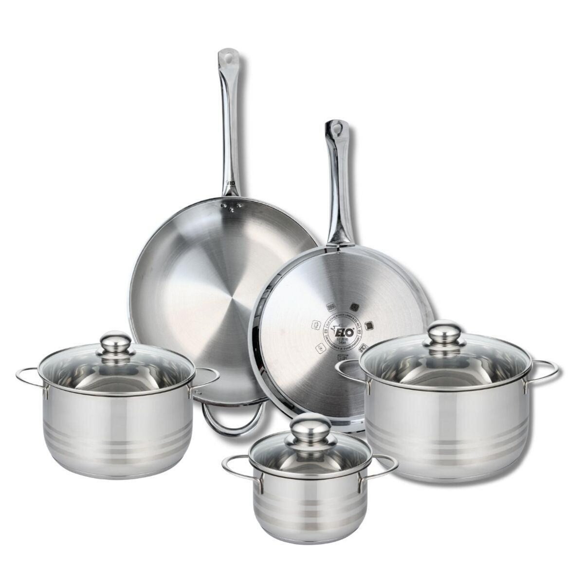ELO Ensemble de 2 Poêles de cuisson 28 et 32 cm et 3 faitouts 16, 20 et 24 cm Elo Profi Brillant