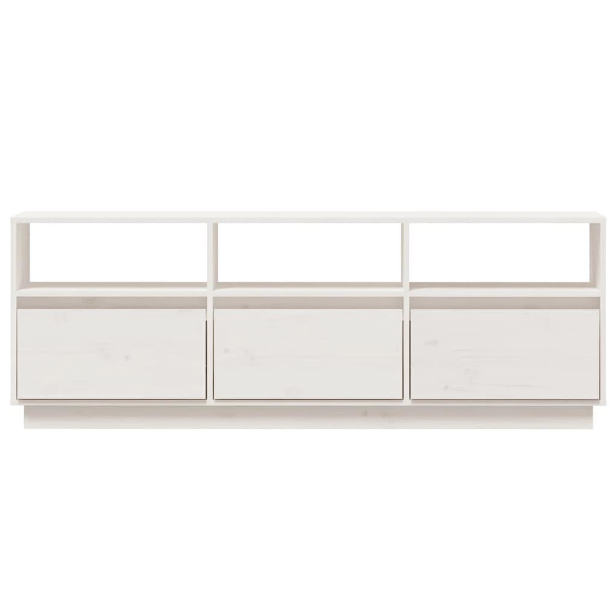 Voir la diapositive 5 : VIDAXL Meuble TV Blanc 140x37x50 cm Bois de pin massif