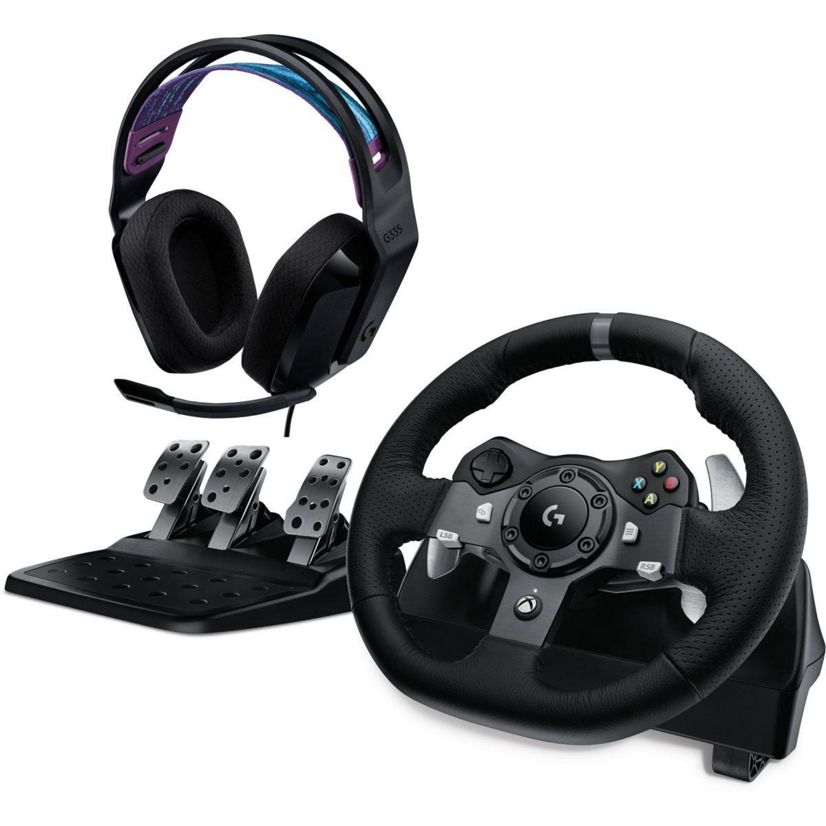 Logitech Volant + Pédalier Volant G920 + Casque G335 Noir