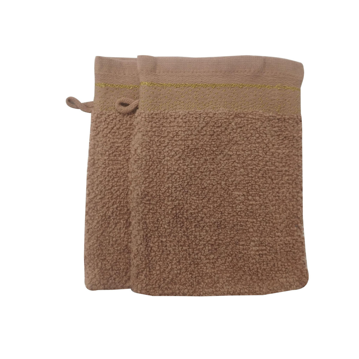 ACTUEL Lot de 2 gants de toilette uni en coton qualité zéro twist 500 g/m² 