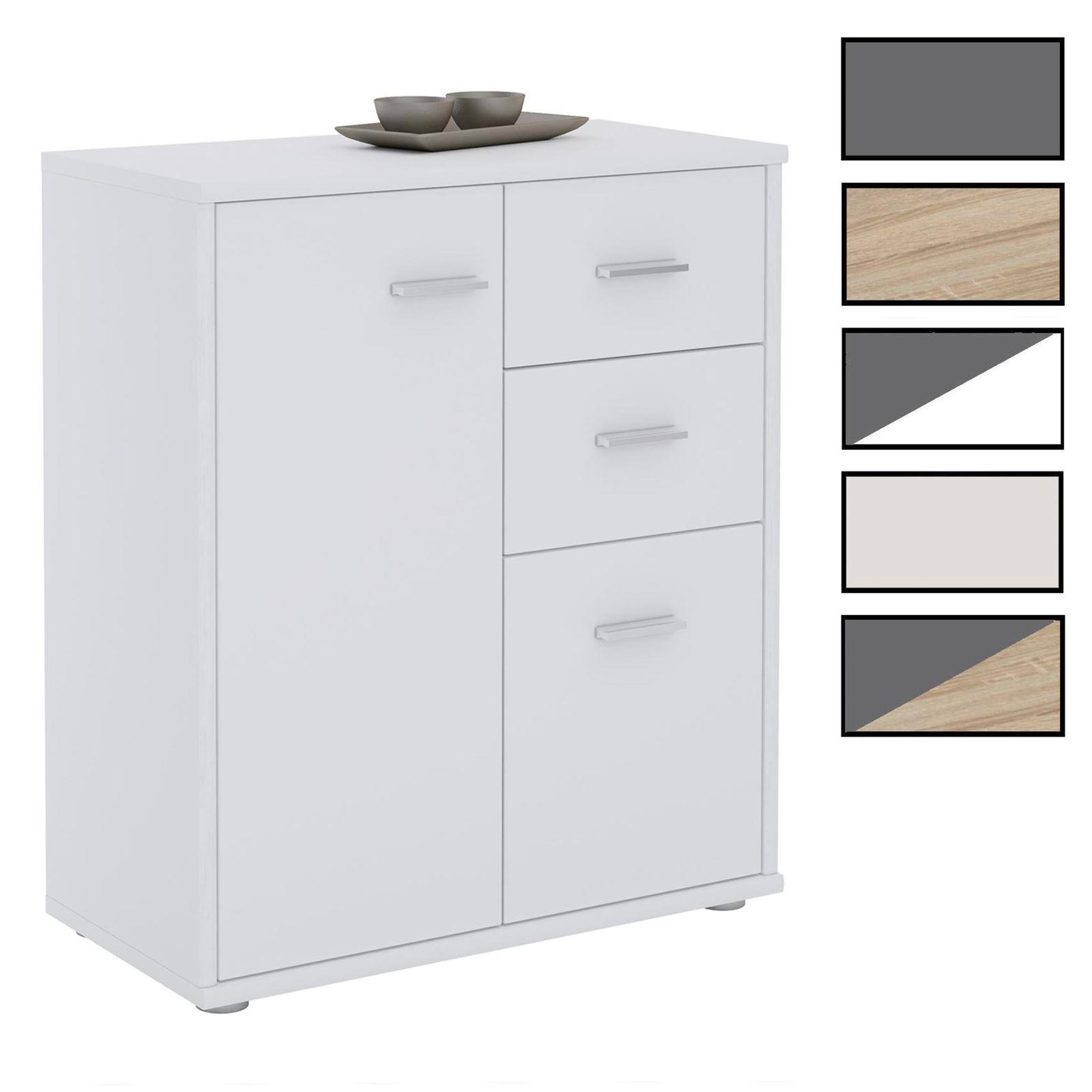 IDIMEX Buffet remy, en mélaminé. Coloris disponibles : Bicolore, Blanc, Marron, Gris
