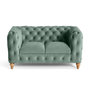 Voir la diapositive 1 : LISA DESIGN Walter - canapé 2 places chesterfield en velours - pieds bois