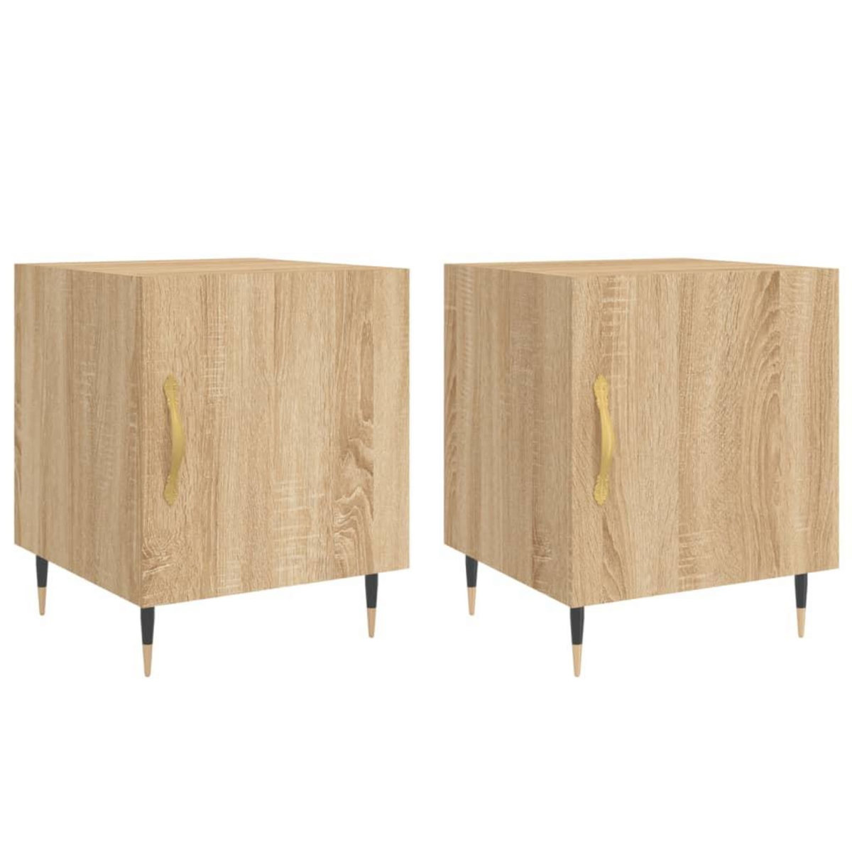 VIDAXL Tables de chevet 2 pcs chene sonoma 40x40x50 cm bois ingenierie
