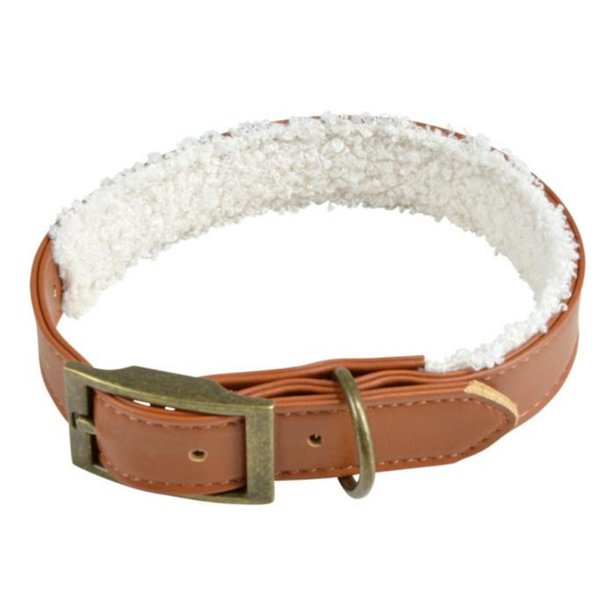 Paris Prix Collier pour Chien  Wooly  40cm Cognac & Écru