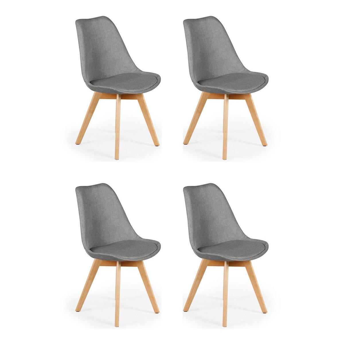 Paris Prix Lot de 4 Chaises Design  Wellington  79cm Gris