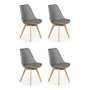 Voir la diapositive 1 : Paris Prix Lot de 4 Chaises Design  Wellington  79cm Gris