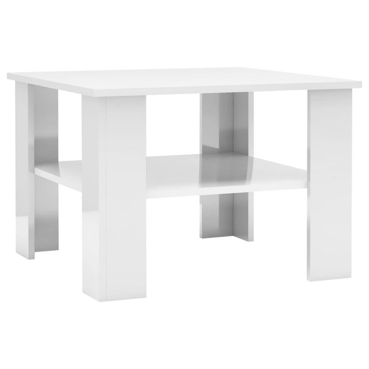 VIDAXL Table basse Blanc brillant 60x60x42 cm Bois d'ingenierie