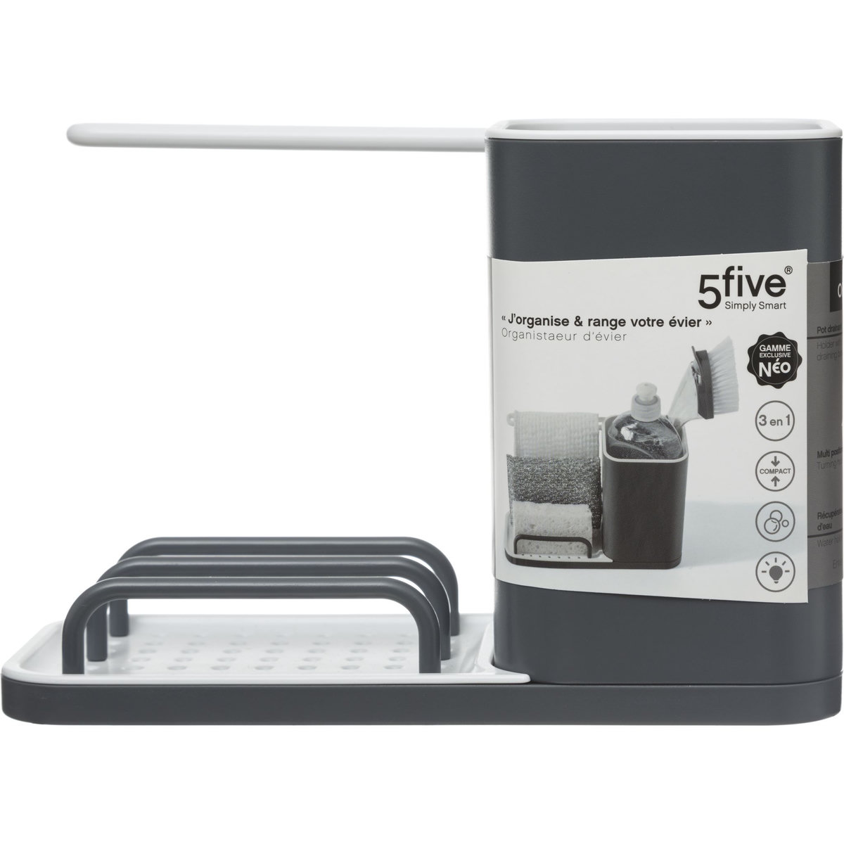 Organisateur d'évier gris
