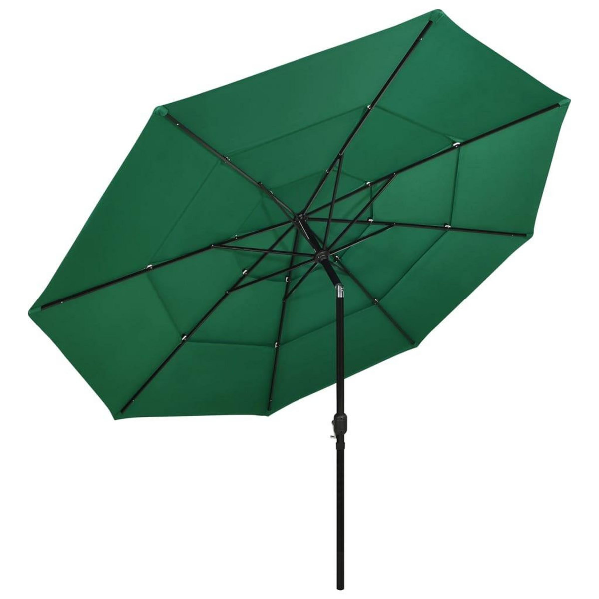 VIDAXL Parasol de jardin a 3 niveaux avec mat en aluminium vert 3,5 m