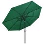 Voir la diapositive 2 : VIDAXL Parasol de jardin a 3 niveaux avec mat en aluminium vert 3,5 m