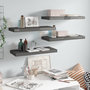 Voir la diapositive 1 : VIDAXL Etagere murale flottante 4 pcs Gris brillant 60x23,5x3,8 cm MDF
