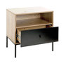 Voir la diapositive 2 : Paris Prix Table de Chevet 1 Tiroir  Rito  60cm Naturel & Noir