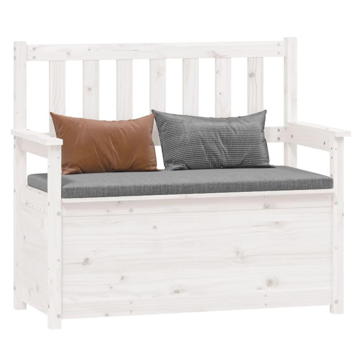 VIDAXL Banc Blanc 112,5x51,5x96,5 cm Bois de pin massif