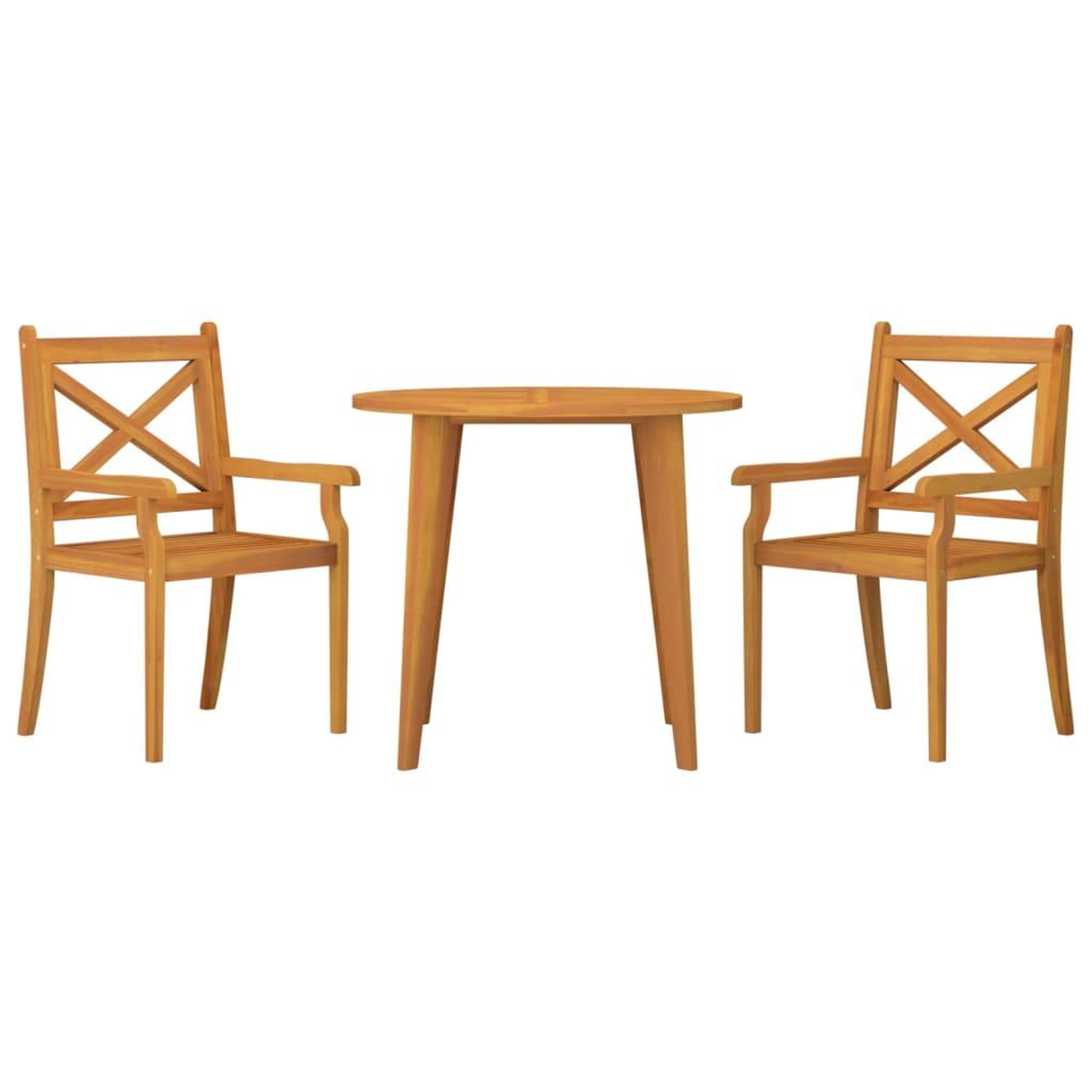 Voir la diapositive 3 : VIDAXL Ensemble a manger de jardin 3 pcs Bois d'acacia solide