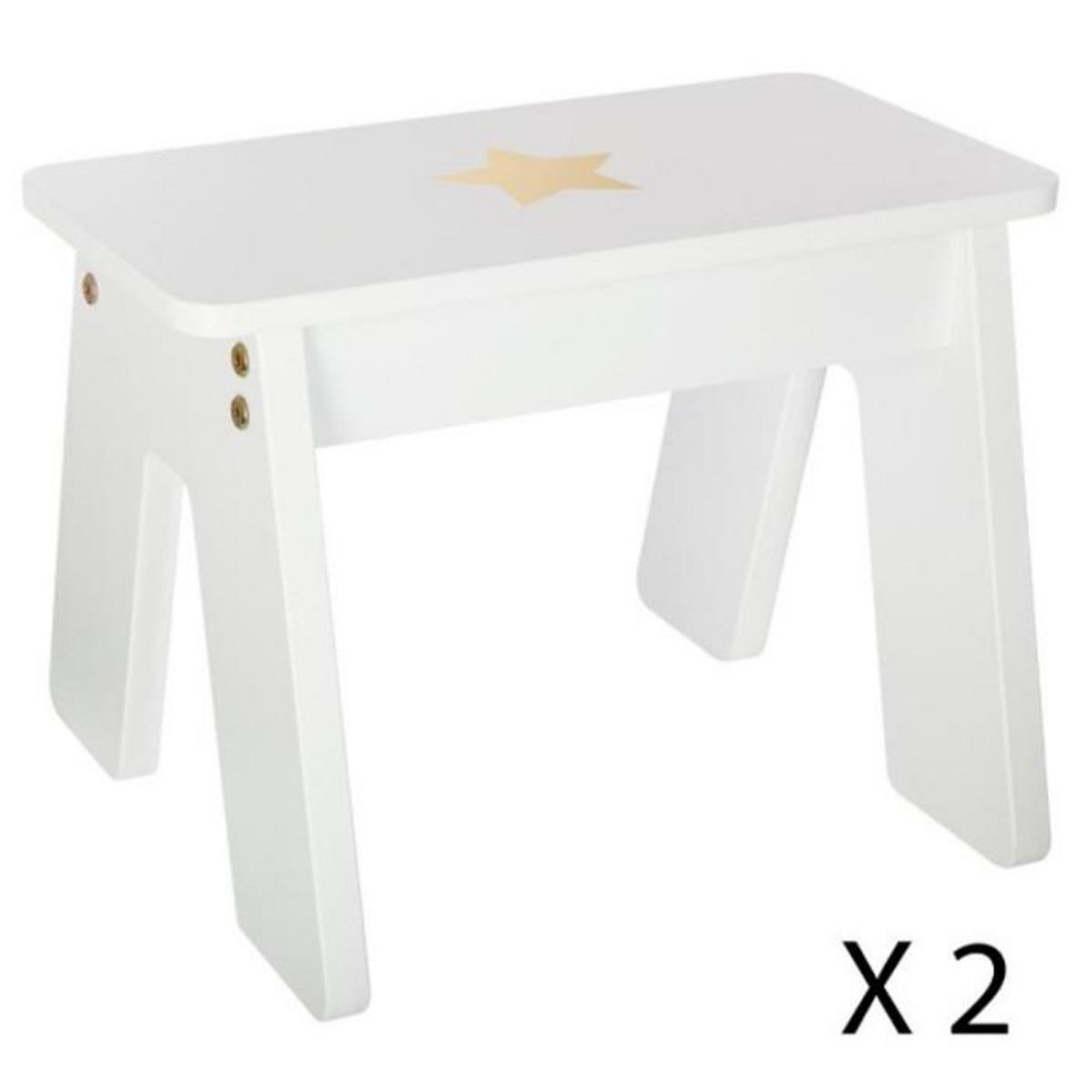 Atmosphera Kids Table Enfant & 2 Tabourets  Bac  57cm Or