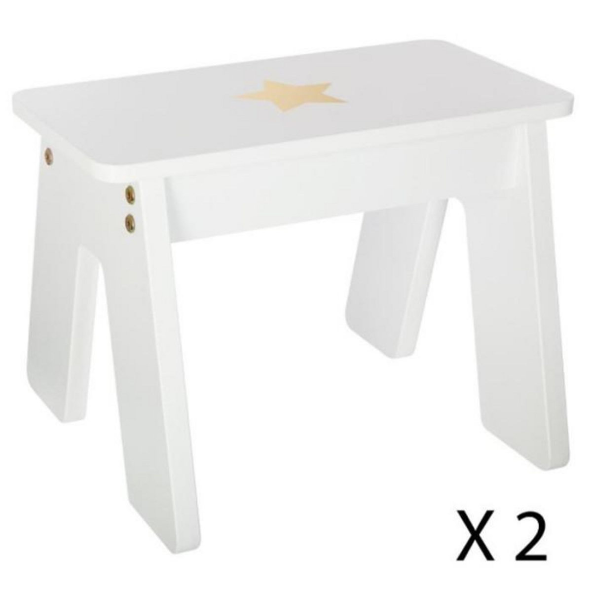 Atmosphera Kids Table Enfant & 2 Tabourets  Bac  57cm Or
