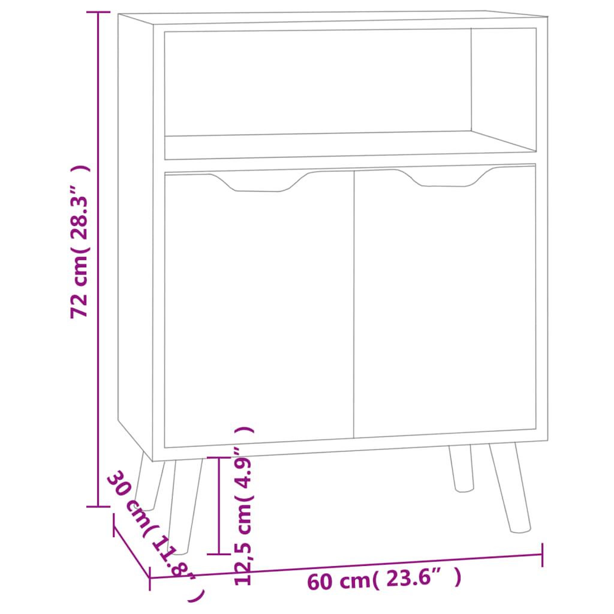 Voir la diapositive 6 : VIDAXL Buffet gris beton 60x30x72 cm bois d'ingenierie