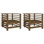 Voir la diapositive 2 : VIDAXL Chaises de jardin lot de 2 marron miel bois massif de pin