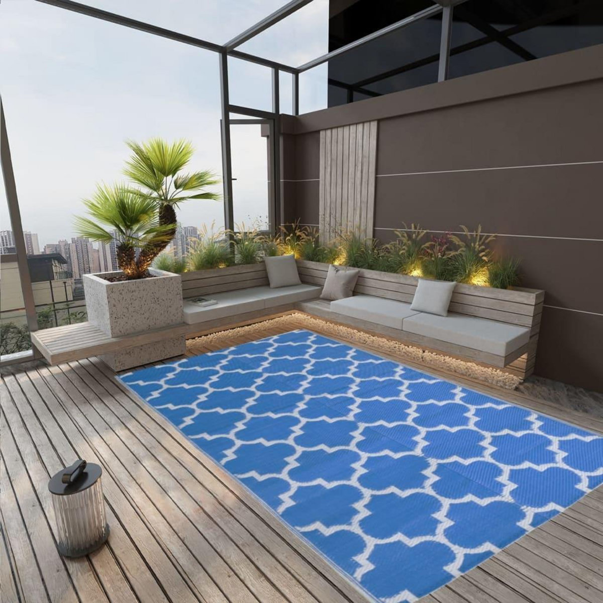 VIDAXL Tapis d'exterieur Bleu 190x290 cm PP