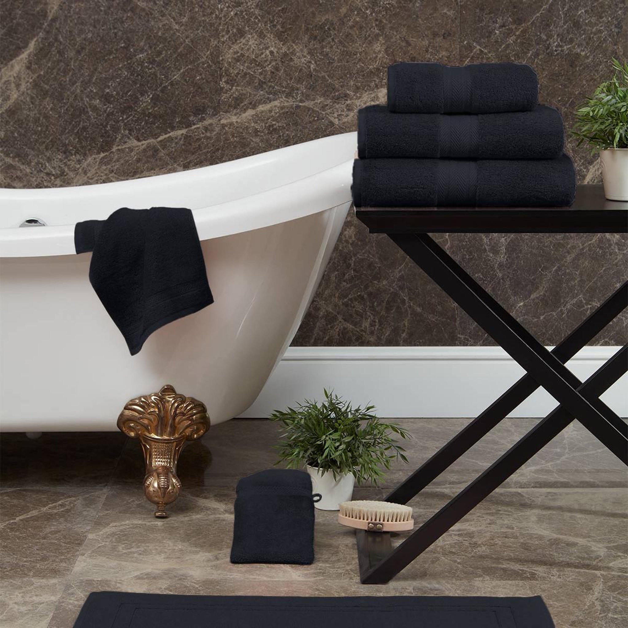 Voir la diapositive 4 : Sensei Maison Serviette de toilette 550 g/m² LUXURY - 50x100 cm
