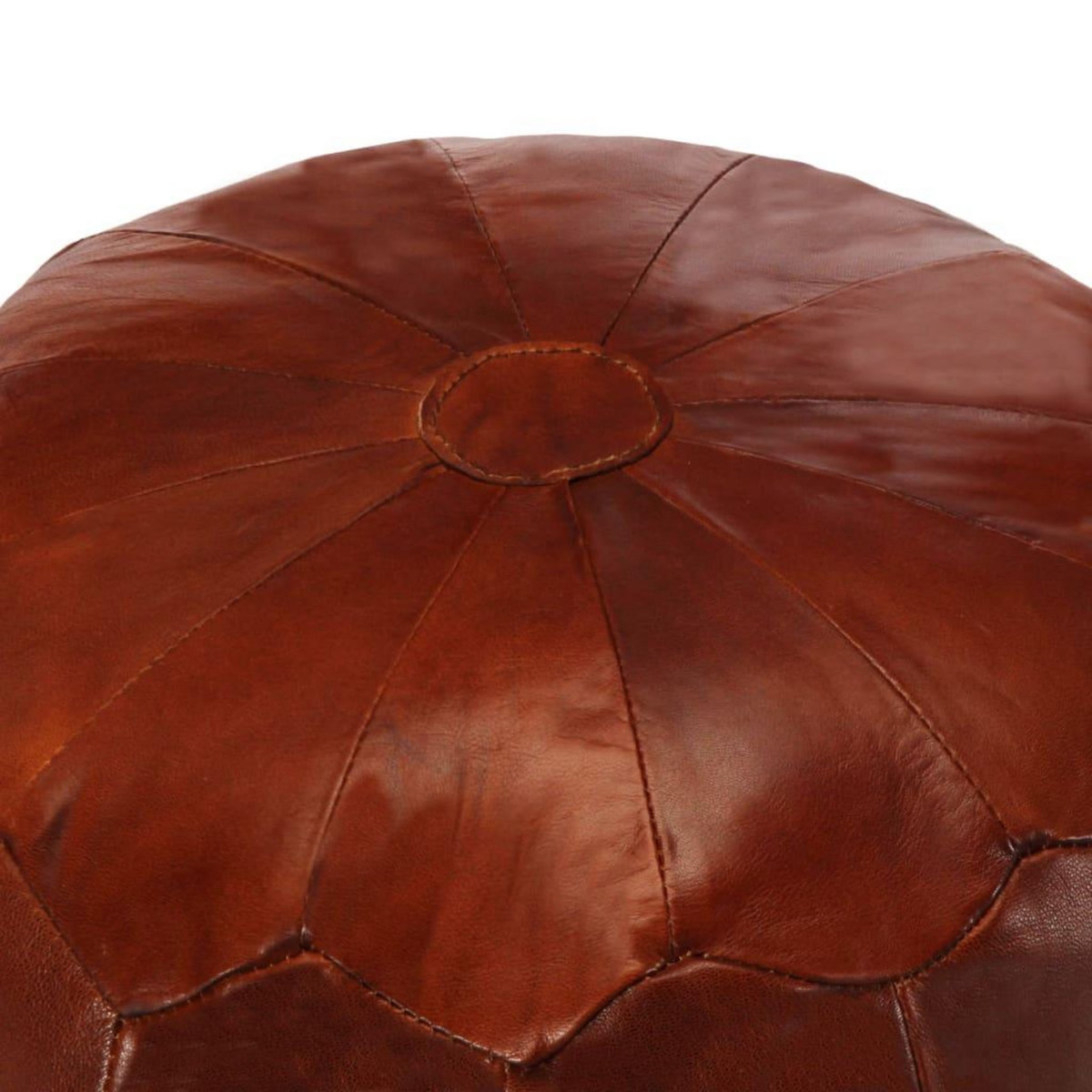 VIDAXL Pouf 40 x 35 cm Brun roux Cuir veritable de chevre