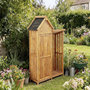 Voir la diapositive 2 : Habitat et Jardin Armoire de jardin en bois avec range-bûches  Noé  - 136 x 57 x 170 cm - Marron