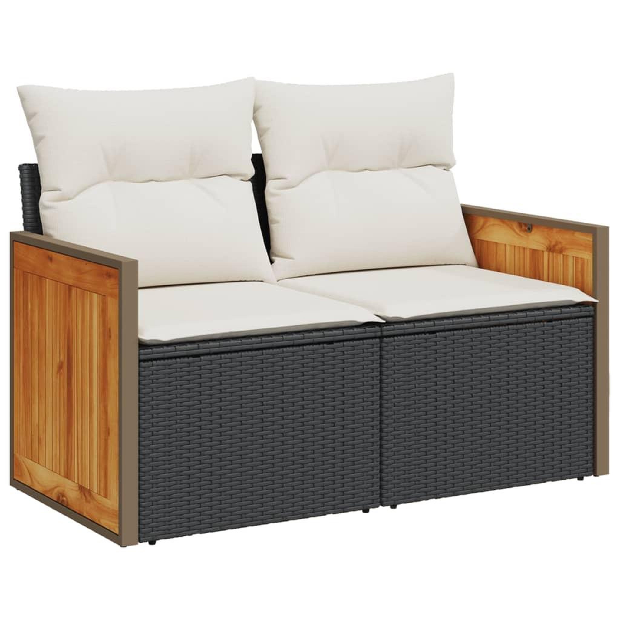 Voir la diapositive 3 : VIDAXL Salon de jardin 9 pcs avec coussins noir resine tressee