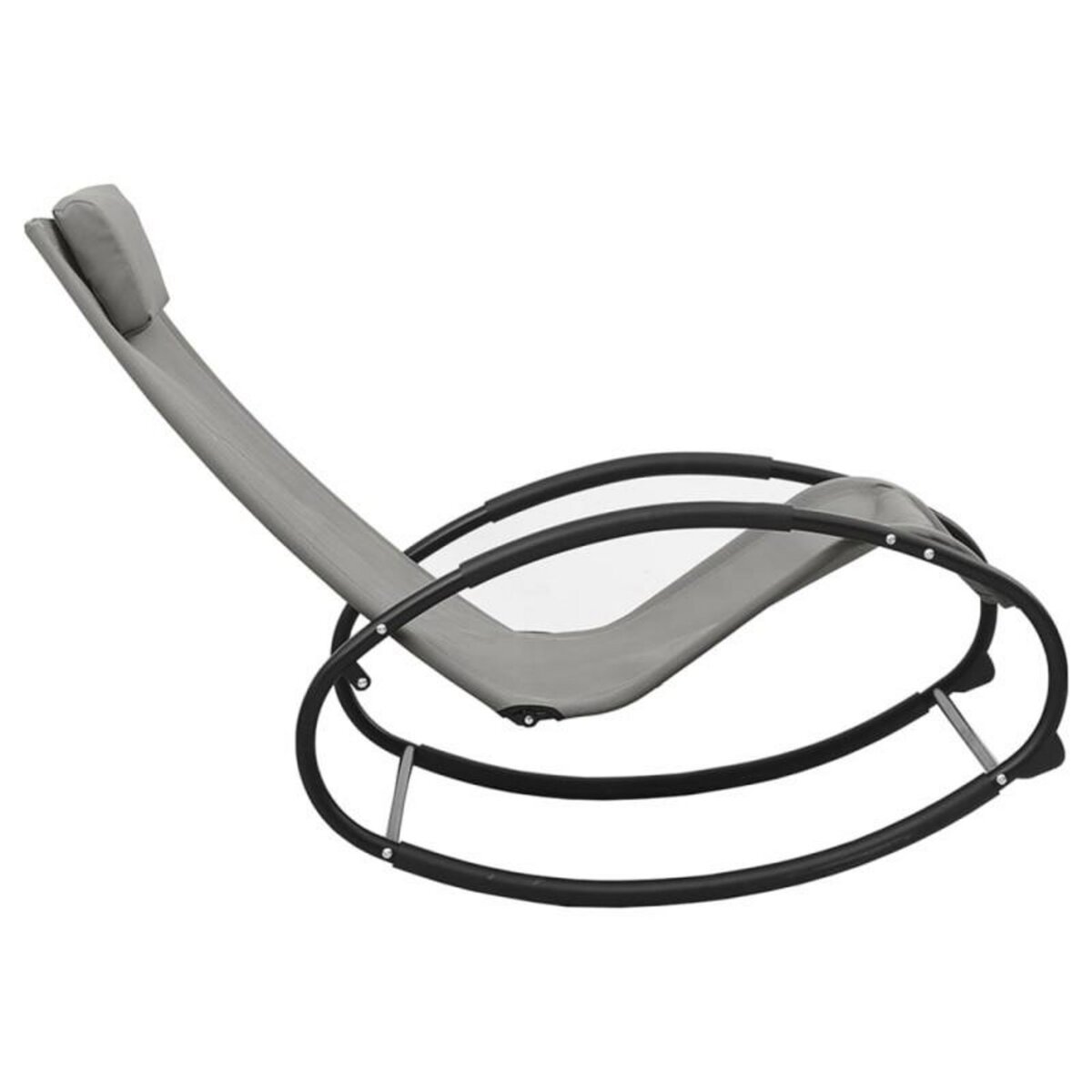 VIDAXL Chaise longue avec oreiller acier et textilène gris