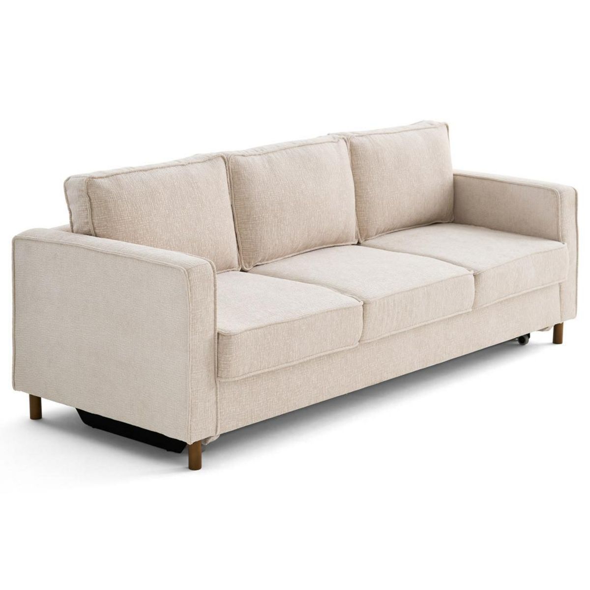 LISA DESIGN Jake - canapé droit 3 places convertible en tissu velours relief