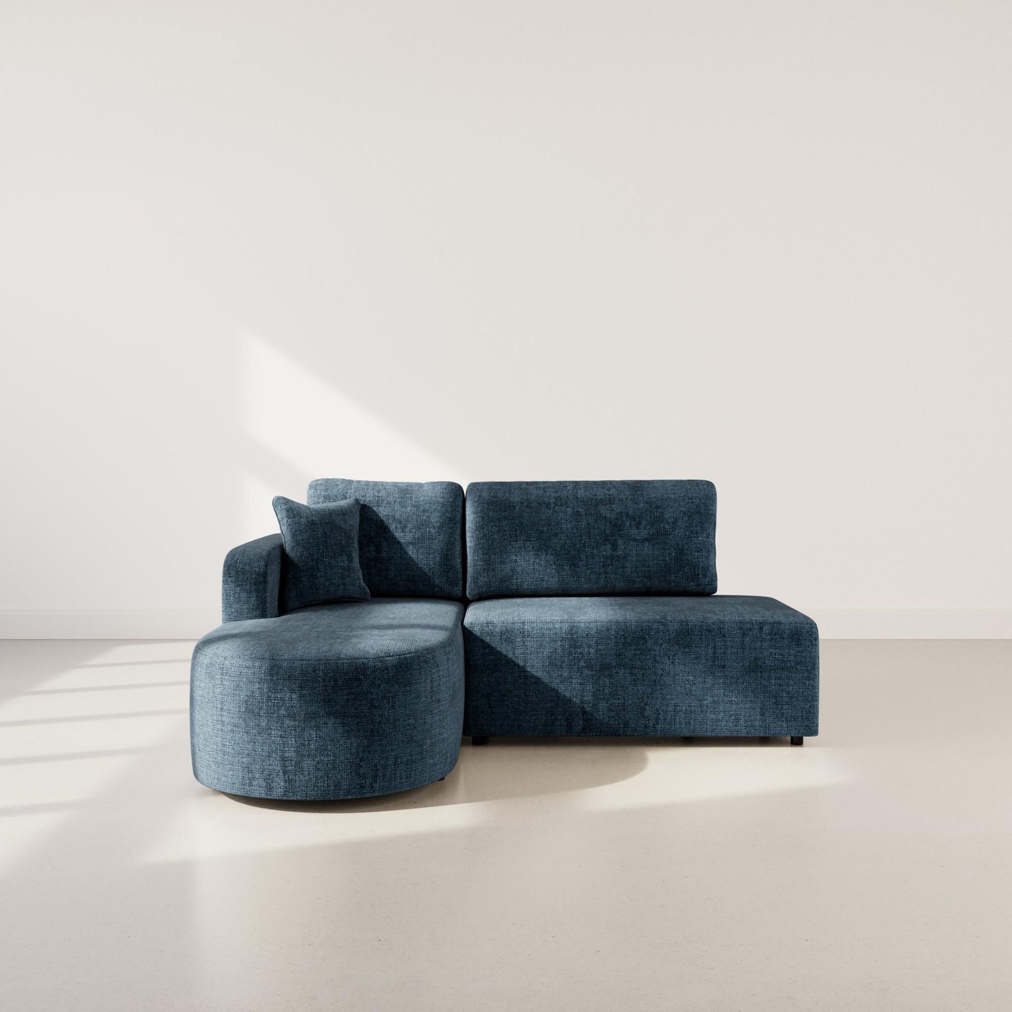 Voir la diapositive 5 : BEST MOBILIER Miro - canapé d'angle gauche 4 places convertible avec coffre en velours texturé