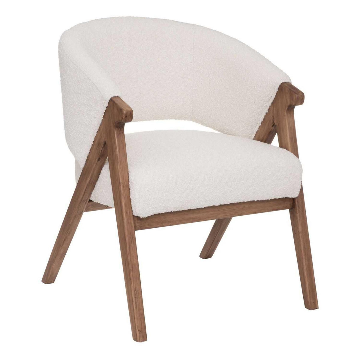 ATMOSPHERA Fauteuil de salon en bouclette - Blanc