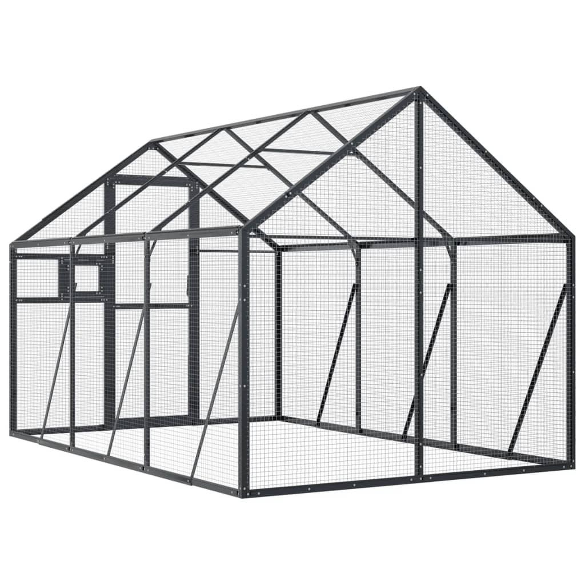 Voir la diapositive 5 : VIDAXL Voliere anthracite 1,79x3x1,85 m aluminium