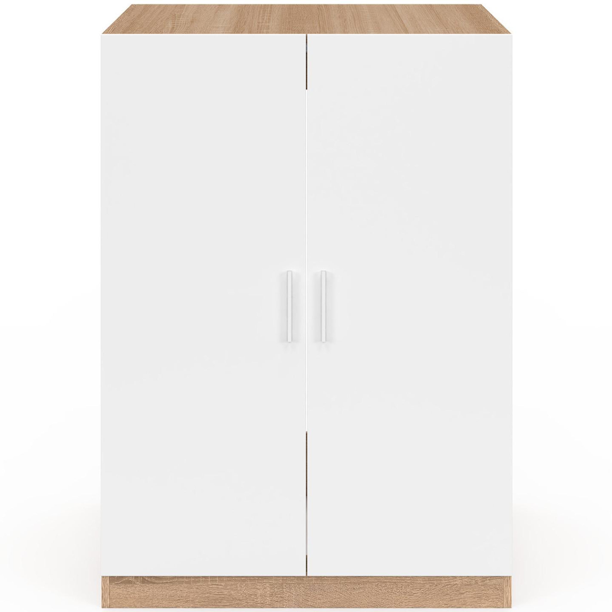Voir la diapositive 6 : ID MARKET Meuble pour machine à laver avec portes wallis blanc et bois façon hêtre