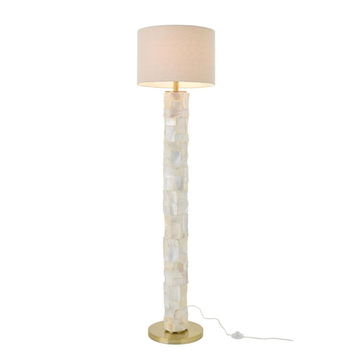 Paris Prix Lampadaire Coquillage  Effet Perlé  156cm Blanc Cassé