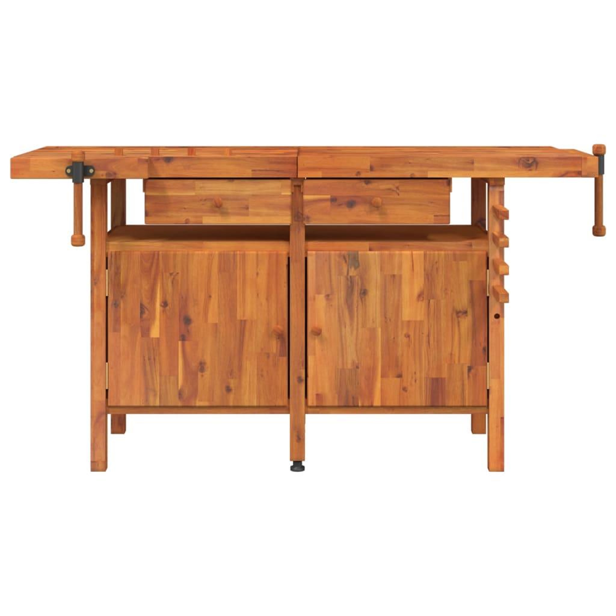 Voir la diapositive 3 : VIDAXL Etabli avec tiroirs et etaux 162x62x83 cm Bois massif d'acacia